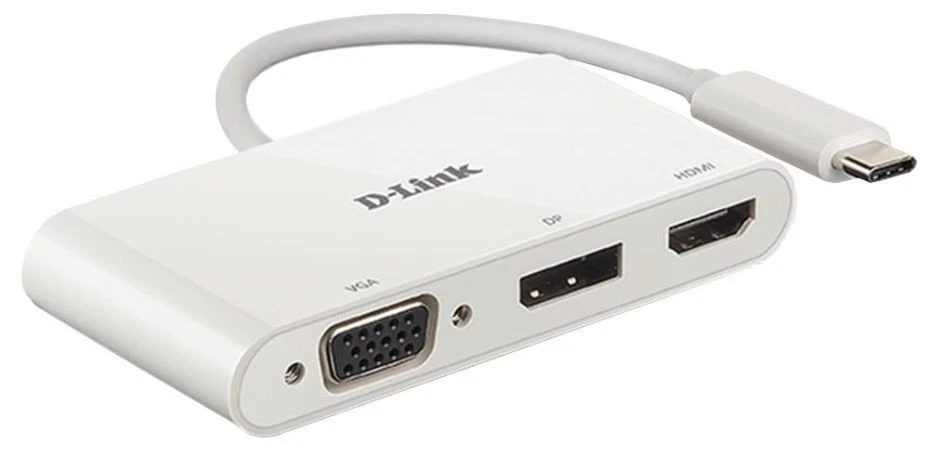 D-LINK - USB-C to 3-in-1 Display Adaptor, DisplayPort HDMI VGA - Image 1 of 1