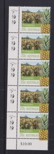 Australia 2025 20c Pineapple 1Roo2Koala Strip 5 Bottom Left Side MNH - Bild 1 von 1