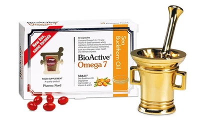 Omega 7 Sea Buckthorn Oil Vegan Capsules against dryness Pharma Nord