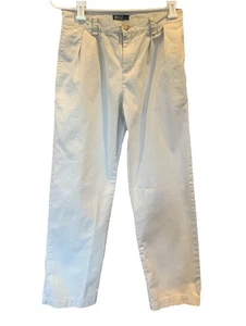 Ralph Lauren Polo Twill Chino Pants Boys Sz 14 Pleated Front Beige Preppy EUC - Picture 1 of 12