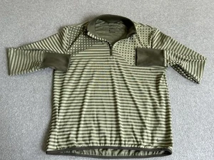 Nike Shirt Womens Medium Green Golf UV Ace Dri Fit 1/4 Zip Striped Pullover Top - Picture 1 of 11