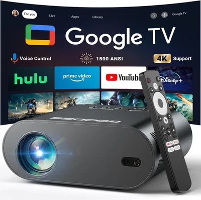 [Google TV/Voice Control]GooDee 4K UHD Smart Projector with WiFi and Bluetooth - Image 1 of 4