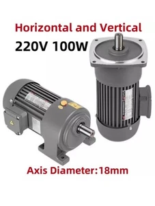 220V Three-phase 18MM 12-466RPM Variable Speed Reduction Gear Motor Reducer 100W - Picture 1 of 11