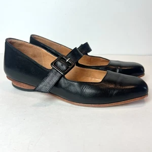 Zapatos planos Zou Xou Eugenia Mary Jane de cuero negro con hebilla talla 39/8-8,5 - Imagen 1 de 10
