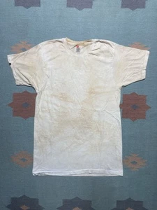 Vintage blank white t shirt hanes soft cotton distressed thrashed worn large - Picture 1 of 13