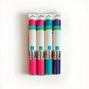 Cricut Permanent Glossy Premium Vinyl Blush Pink Aqua Ultraviolet 4 Roll Lot NEW - Picture 1 of 1