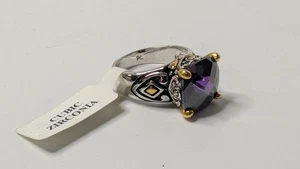 Park Lane Silber & Goldfarbener Ring Zirkonia Amethyst Größe US Größe 7 #8757 - Bild 1 von 9
