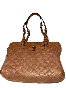 MARC JACOBS diamond, quilted Karlie tote purse lacquered goat skin Leather blush - Picture 1 of 10