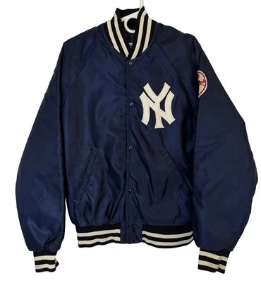 Chaqueta de bombardero satinada de colección años 80 Starter New York Yankees MLB para hombre logotipos cosidos en L * Foto 1 de 4