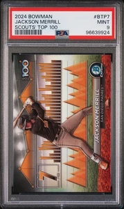 2024 Bowman Bowman Scouts' Top 100 Jackson Merrill #BTP7 PSA 9 Padres - Foto 1 di 2