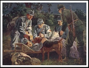 Airedale Terrier Red Cross War Dog Vintage Style A4 Dog Art Print Poster - Picture 1 of 1