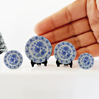Puppenhaus-Miniaturen, Keramikteller, blaue Spode-Weide, Küche, Zuhause,...