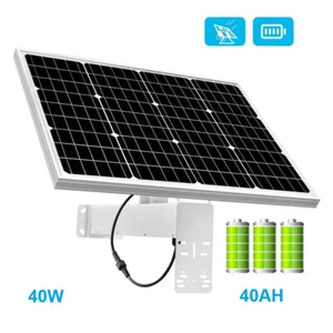 40W Solar Panel Kit with 40A Battery, 12VDC 2.5A Output for CCTV Camera - Afbeelding 1 van 10