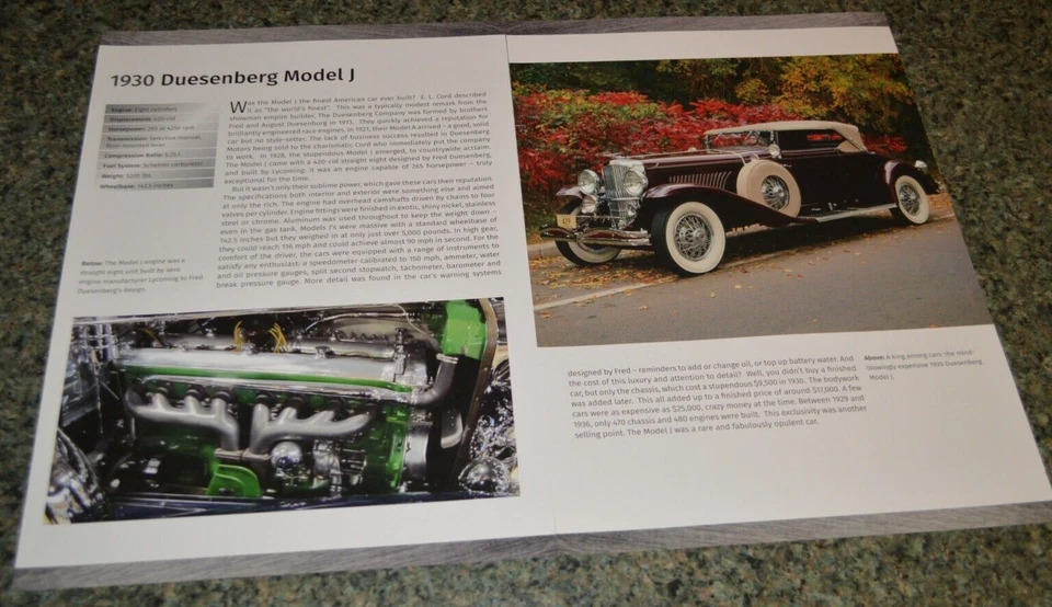 1930 Duesenberg Modelo J Información Hoja Especificaciones Foto Característica Impresión 30 5 Foto 1 de 1