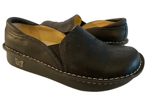 Alegria Deb-688 Womens EU 40 Black Smooth Leather Stitched Loafer Slip On Shoes - Picture 1 of 11