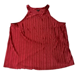 Torrid Damen Übergröße 3X ärmellos rot Samt Plüsch Plissee Göttin Tank Top - Bild 1 von 8