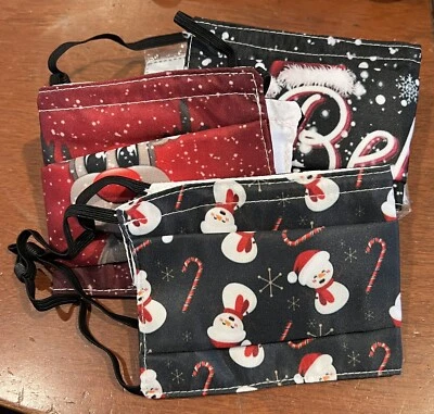 Christmas Face Masks Set of 3 - A0085 - Image 1 of 4