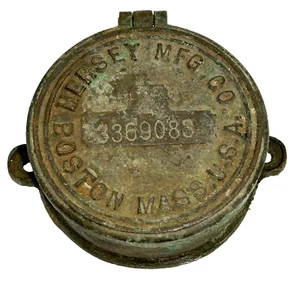 Hersey MFG. Co. Boston Mass Brass Water Flow Meter Cover 3369083 Vtg - Picture 1 of 6