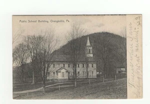 Vintage 1907 Postkarte öffentliches Schulgebäude Orangeville PA - Bild 1 von 2