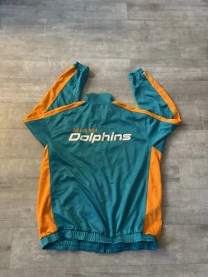 MIAMI DOLPHINS NFL Track Jacket Size Extra Large EUC Football Teal, Vintage XL - Image 1 of 4