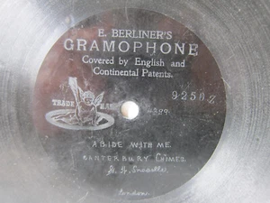 78rpm E. BERLINER GRAMOPHONE 1899 ! Snazelle (Canterbury Chimes) - Abide With Me - Imagen 1 de 4