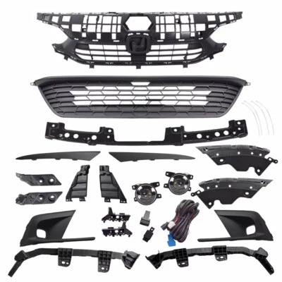 17PCS For Civic Sedan 2022-2023 Grille & Headlight Trim & LED Fog Lamp & Bracket - Image 1 of 4