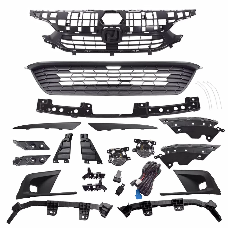 17PCS For Civic Sedan 2022-2023 Grille & Headlight Trim & LED Fog Lamp & Bracket - Image 1 of 4