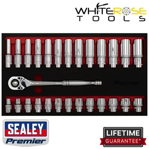 Sealey Ratchet Wrench & Socket Set Premier 27pc 1/2"Sq Drive Standard Deep - Picture 1 of 5