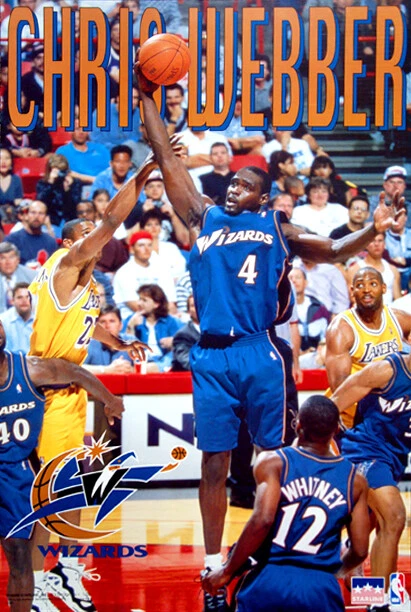 Póster de Chris Webber Vintage Original 1998 Washington Wizards Starline NBA 22x34 Foto 1 de 1