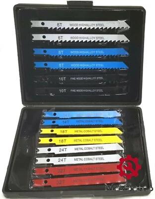 Conjunto de lâminas de sabre de serra de gabarito 14 peças madeira metal lâmina de aço quebra-cabeça  - Imagem 1 de 3