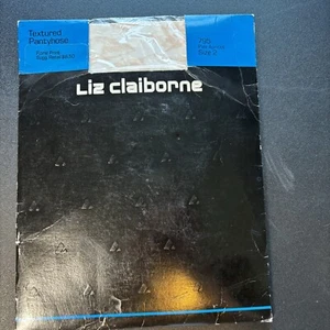 Liz Claiborne Textured Pantyhose 795 Vintage Floral Print Pale Apricot Size 2 - Picture 1 of 3