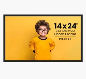 14x24 Picture Frame for 11x22 Photo with Mat Solid Wood Brown/Black Wall Display - Picture 1 of 8