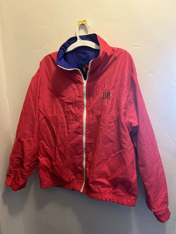 Vintage Club Sportswear Jacket Full Zip Reversible Purple Pink XL 80s Retro Neon Cover