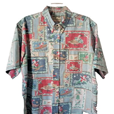 VTG Reyn Spooner Mens XL Mele Kalikmaka 2003 Hawaiian Reverse Print Xmas Shirt - Image 1 of 4