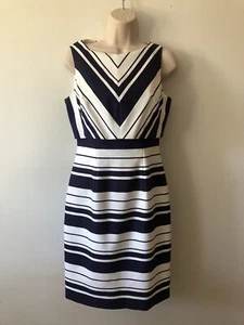 Karen Millen Ladies dress Blue White Wedding Party Summer Sleeveless Size 10 - Picture 1 of 3