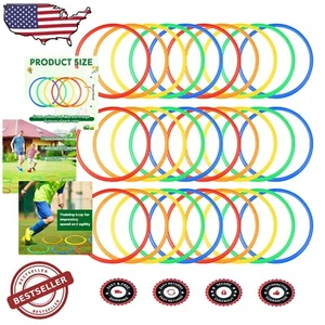 15-Inch Multicolored Agility Rings - Durable Training Hoops for All Athletes - Picture 1 of 9