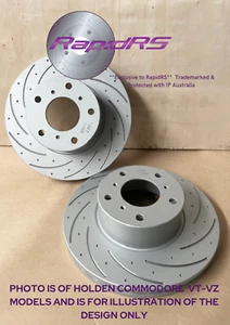 HOLDEN COMMODORE VR VS DISC BRAKE ROTORS SLOTTED PERFORMANCE FRONT PAIR UPG - Foto 1 di 2