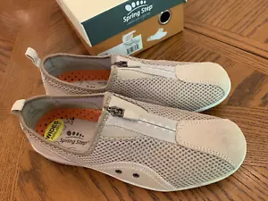 NEW Spring Step RACER Beige Casual Comfort Zip Up Slip On Shoe Size 7 1/2 -8 - Picture 1 of 6