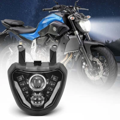 Conjunto de faros LED DRL para Yamaha FZ07 MT07 2015-2017 Plug and Play Foto 1 de 4