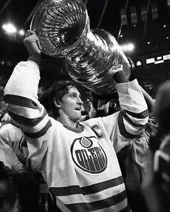 Foto de hockey vintage de la NHL Wayne Gretzky campeón de la Copa Stanley Edmonton Oilers 8x10 - Imagen 1 de 1