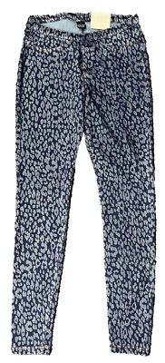 HUE Women's Leopard Jeanz Legging Small  Blue wash - Image 1 of 4