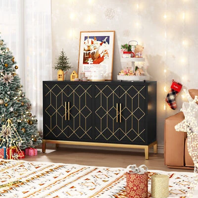 Sideboard Buffet Storage Cabinet w/ Large Storage Space and Adjustable Shelf US - Image 1 of 4