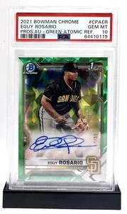 2021 Bowman Chrome Green Atomic Refractor Auto /99 Eguy Rosario PSA 10🔥🔥🔥🔥🔥
