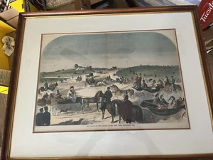 1860 Central Park, New York,incisione 22,5"x28,l'immagine è 14,5"x20,storica - Foto 1 di 8