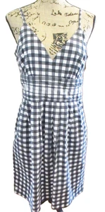 Banana Republic Womens Black & White Gingham Sundress, Pockets, Lined, Size 10 - Picture 1 of 12