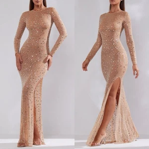 Oh Polly Portia Embellished Mesh Maxi AU 12 / US 8 / L Sheer Long Sleeve Dress - Bild 1 von 9