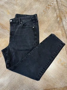 American Eagle Black Luxe Stretch Jeans Sz18Pet Waist 38” Inseam 25.5” High Rise - Picture 1 of 7