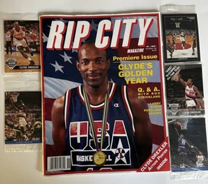 Clyde Drexler Rip City Magazin Band 1 Ausgabe 1 & fünf Franz Bäckerei Sammelkarten - Bild 1 von 18