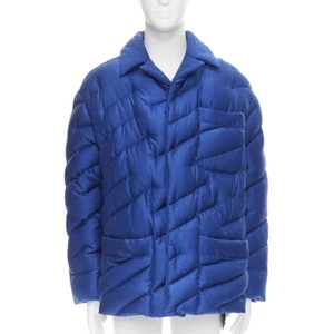 Runway FENDI 2021 Runway 100% silk blue logo goose down puffer jacket IT50 L - Picture 1 of 9