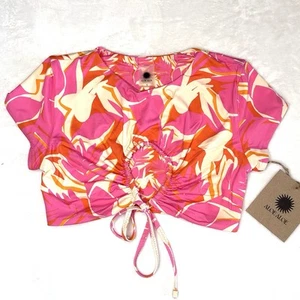 Free People Aloe Aloe Crop Bikini Oberteil Gr. S Waikiki Tropical Print Reversible Neu mit Etikett - Bild 1 von 12